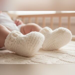 Gender Neutral Baby Booties, Baby Shoes, Crochet Shoes, Crib Shoes, 6-9 months